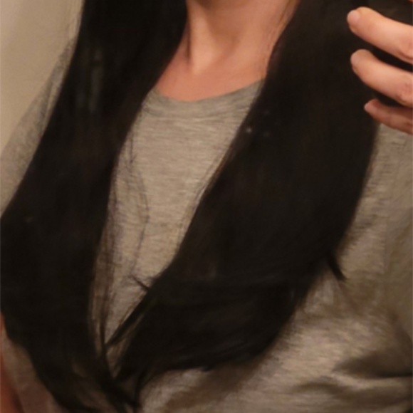 23" Human Hair "Gipson" Straight Wig with Bangs - Picture 5 of 11